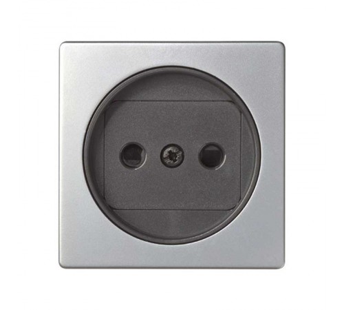 Simon 82 Накладка на розетку двухполюсную 2Р б/з, с защитными шторками, S82, S82N, алюминий-графит  82040-33  Simon