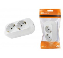 Колодка розеточная 2 гнезда 2П+З 16А 250В белая   SQ1806-0015  TDM