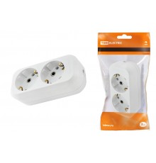 Колодка розеточная 2 гнезда 2П+З 16А 250В белая   SQ1806-0015  TDM