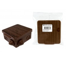 Коробка распределительная о/п 80х80х50мм, крышка, бук, IP54, 7вх. инд. штрихкод  SQ1401-0612  TDM