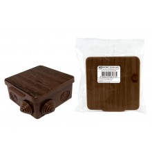 Коробка распределительная о/п 80х80х50мм, крышка, бук, IP54, 7вх. инд. штрихкод  SQ1401-0612  TDM