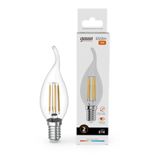 Лампа светодиодная   Filament Elementary Свеча на ветру 10W 650lm 2700К Е14 LED 1/10/100  42110  Gauss