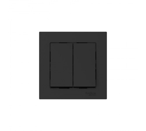 AtlasDesign Карбон Выключатель 2-клавишный, сх.5, 10АХ, (в сборе с рамкой), быстрозажимные клеммы  ATN001052S  SE