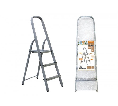 Стремянка стальная ССт-3, 3 ступени с цинковым покрытием, стальной профиль, h=600 мм, Народная  SQ1028-0110  TDM