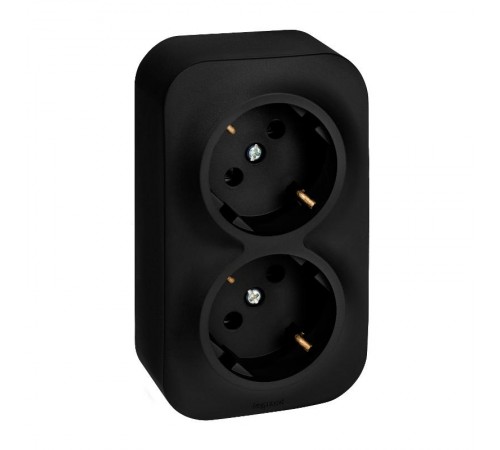 Quteo Чёрный Розетка 2-я с заземлением 16А винтовые зажимы  782470  Legrand