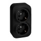 Quteo Чёрный Розетка 2-я с заземлением 16А винтовые зажимы  782470  Legrand