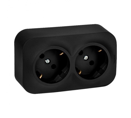 Quteo Чёрный Розетка 2-я с заземлением 16А винтовые зажимы  782470  Legrand
