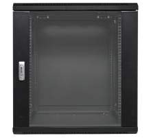 Шкаф настенный 19" TERACOM PRO 12U 600х600 мм дверь стеклянная с замком-ручкой чёрныйTRP-WLL-1266-40BEKF