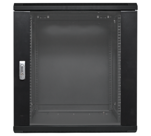 Шкаф настенный 19" TERACOM PRO 12U 600х600 мм дверь стеклянная с замком-ручкой чёрныйTRP-WLL-1266-40BEKF