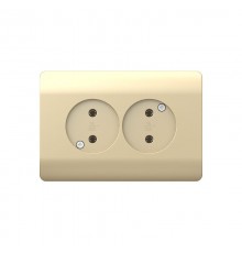 Розетка б/з со шторками двойная, 16А, шампань(NEW3-E)  431420  CHINT