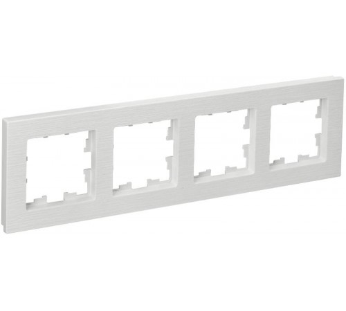 BRITE Рамка 4-ая РУ-4-Бр белый рифленый  BR-M42-51-K01  IEK