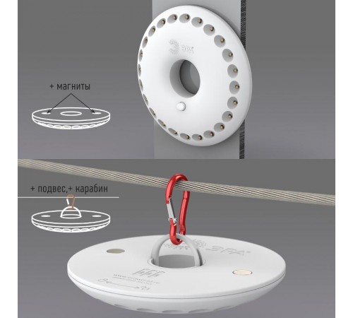 Фонарь кемпинговый 24xLED 3xAA K24 Кемпинг NEW, карабин, батареи в комплекте  Б0032282  ЭРА