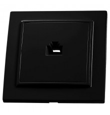 Розетка компьютерная 1-местная RJ-45, серия Эрна, PST00-9007-03, черный  39475  STEKKER