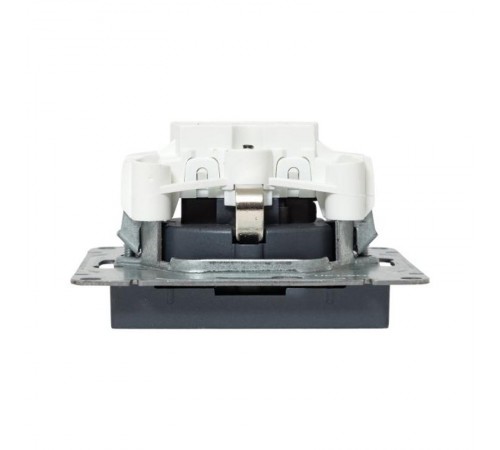 Механизм розетки, 16А, с заземлением, со шторками, графит Эпика  UP1-SOG-111 EKF