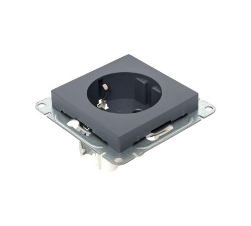 Механизм розетки, 16А, с заземлением, со шторками, графит Эпика  UP1-SOG-111 EKF