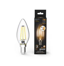 Лампа светодиодная Black LED Filament Свеча E14 7W 550lm 2700К step dimmable  103801107-S  Gauss