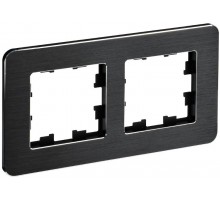 BRITE Рамка 2-ая РУ-2-1-Бр металл черный RE AL  BR-M22-M-21-K02  IEK