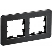 BRITE Рамка 2-ая РУ-2-1-Бр металл черный RE AL  BR-M22-M-21-K02  IEK