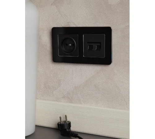 BRITE Рамка 2-ая РУ-2-1-Бр металл черный RE AL  BR-M22-M-21-K02  IEK