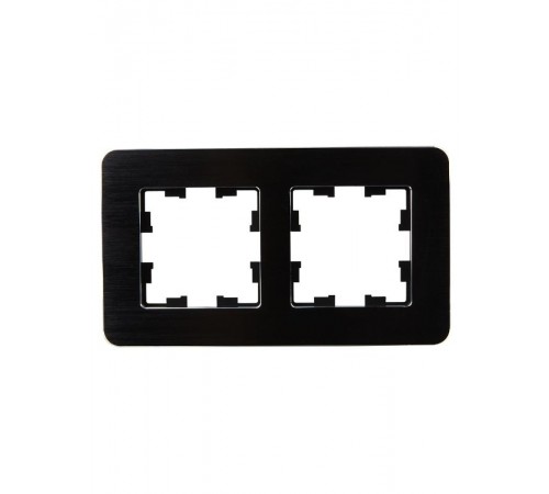 BRITE Рамка 2-ая РУ-2-1-Бр металл черный RE AL  BR-M22-M-21-K02  IEK