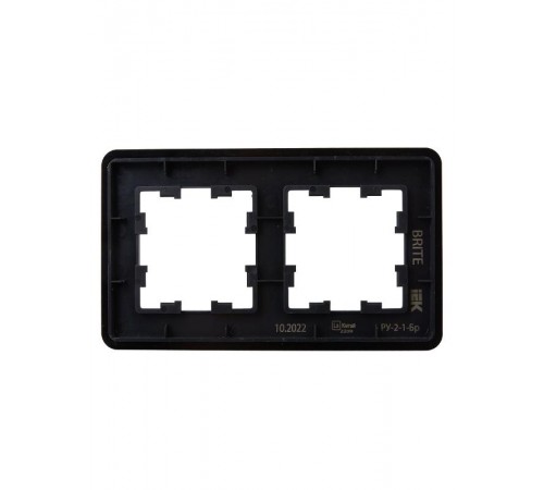 BRITE Рамка 2-ая РУ-2-1-Бр металл черный RE AL  BR-M22-M-21-K02  IEK