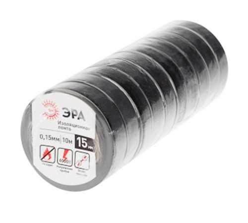 ПВХ-изолента 15мм*10м черная  C0036558  ЭРА