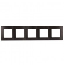 Рамка для розеток и выключателей серия 12 12-5105-05 на 5 постов, сатин, антрацит  Б0052543  ЭРА