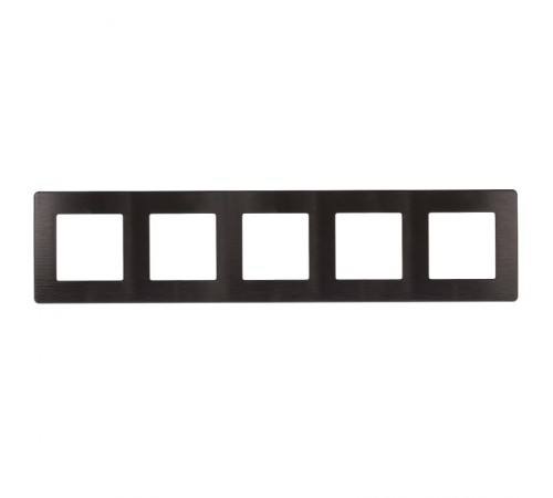 Рамка для розеток и выключателей серия 12 12-5105-05 на 5 постов, сатин, антрацит  Б0052543  ЭРА