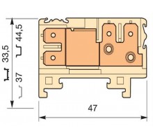 Клемма HD6/8.2G.2G., quick-connect (fast on) 6,3x0,8мм, 6 мм. кв., 2 горизонтальные, 2 вертикальные  1SNA160619R1000  TE