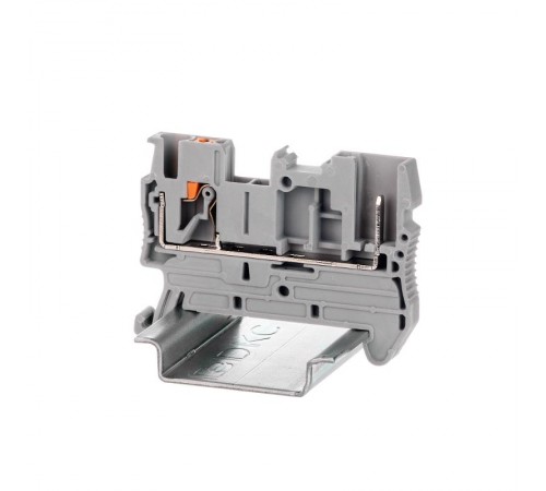 Клемма проходная под вставной штекер, зажим push-in, 2 точки подключения, 2.5 кв.мм, серая  VPR-2.5-1P  DKC