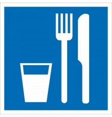 Знак D 01 "Пункт (место) приема пищи" 200х200 мм, пластик ГОСТ Р 12.4.026-2001  pn-d-01  EKF