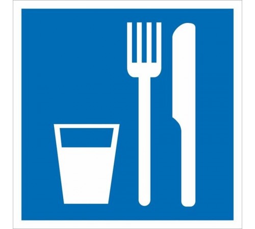 Знак D 01 "Пункт (место) приема пищи" 200х200 мм, пленка самоклеящаяся ГОСТ Р 12.4.026-2001  an-d-01  EKF