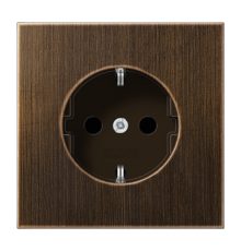 Штепсельная розетка SCHUKO 16А / 250В, пружинные зажимы; металл; латунь antik; Messing  ME1520AT  Jung