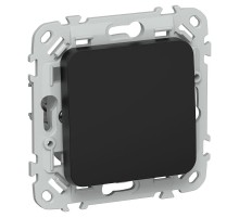 FLITE Выключатель 1-клавишный кнопочный проходной 10А ВС61-2-0-ФлЧ черный  FI-V18-0-10-1-K02  IEK