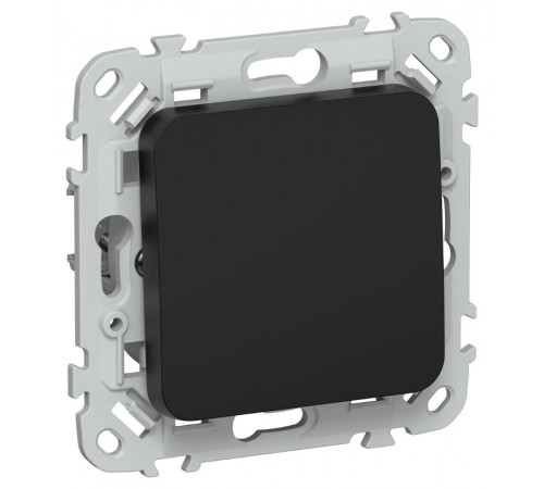 FLITE Выключатель 1-клавишный кнопочный проходной 10А ВС61-2-0-ФлЧ черный  FI-V18-0-10-1-K02  IEK