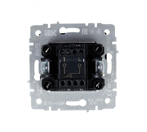 BRITE Выключатель 1-клавишный самовозвратн. 10А ВС10-1-4-БрМ маренго  BR-V14-0-10-K35  IEK