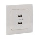 Стокгольм Механизм Розетки USB 2-местной 2,1А белый PROxima  EYR16-028-10-2USB  EKF