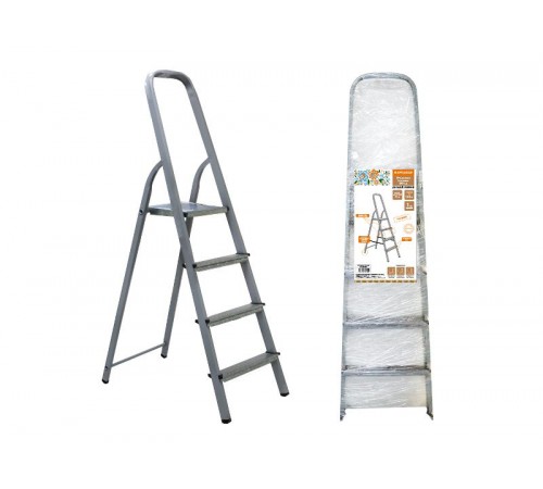 Стремянка стальная ССт-4, 4 ступени с цинковым покрытием, стальной профиль, h=820 мм, Народная  SQ1028-0111  TDM