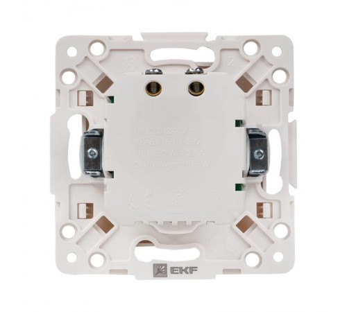 Стокгольм Механизм Розетки USB 2-местной 2,1А белый PROxima  EYR16-028-10-2USB  EKF