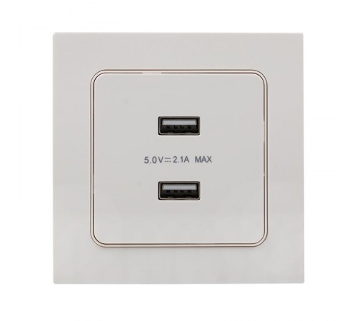 Стокгольм Механизм Розетки USB 2-местной 2,1А белый PROxima  EYR16-028-10-2USB  EKF