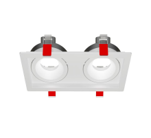 Рамка для модульного светильника FLEX 50 11 двойная встраиваемая 110х220х55мм RAL9010 поворотная  V1-R0-00435-10010-2000000  VARTON