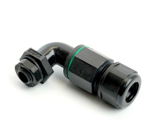 Соединитель-коннектор 3-контактный угловой с винтовым контактом IP68, черный, LD543  49196  STEKKER