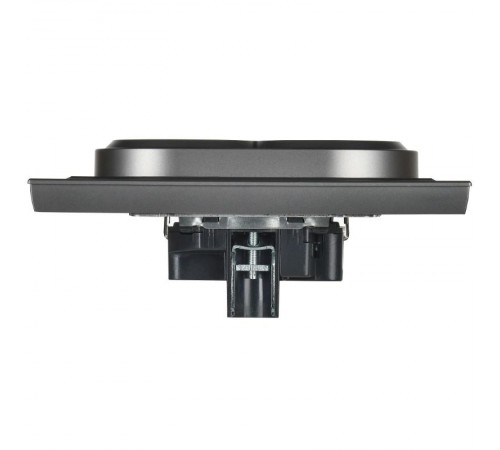 BRITE Розетка 2-ая с заземлением без шторок 16А в сборе РС12-3-БрС сталь  BR-R21-16-K46-F  IEK