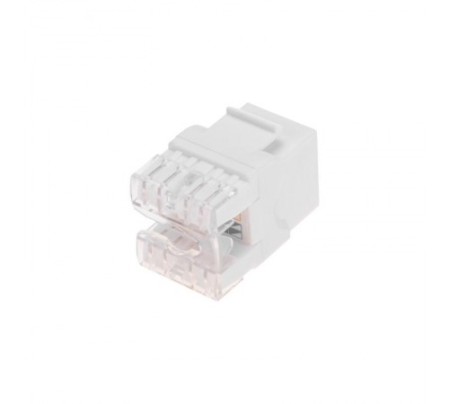 Модуль Keystone Jack RJ-45(8P8C), UTP неэкранированный, CAT 5e, тип 180 градусов, белый REXANT PRO  02-0060  REXANT