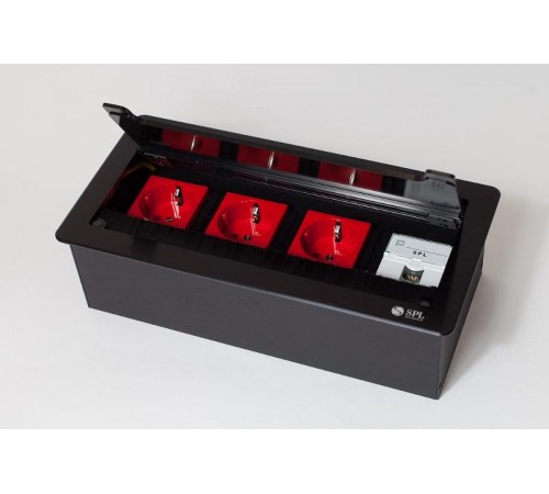 Люк настольный на 4 поста(45*45)металл,черный IP20  300011  SPL