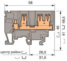 Клемма M4/6.3G винт 4мм.кв. винтовой зажим 4 мм.кв., 1 quick connect (fast on) 6,3x0,8 мм,  1SNA115279R0200  TE