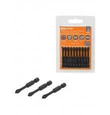 Набор бит PH2x50, односторонних, сталь S2, Е 1/4", намагниченные, торсионные, 10 шт., "Алмаз"   SQ1019-0442  TDM