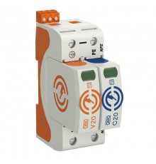 Устройства защиты от импульсных перенапряжений УЗИП для силовых сетей 1+NPE (Класс II), 280 В (V20-1+NPE+FS-280)  5095331  OBO Bettermann