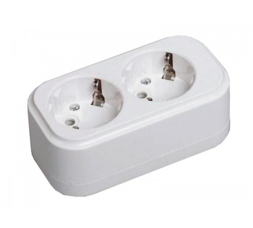 Розетка переносная разб.  К02 2 места CLASSIC   KYP11-16-02-00-Z  IEK