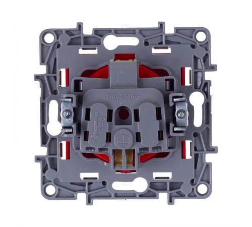 Etika Красный Розетка с заземлением со шторками 16А 250В винтовые зажимы  672722  Legrand